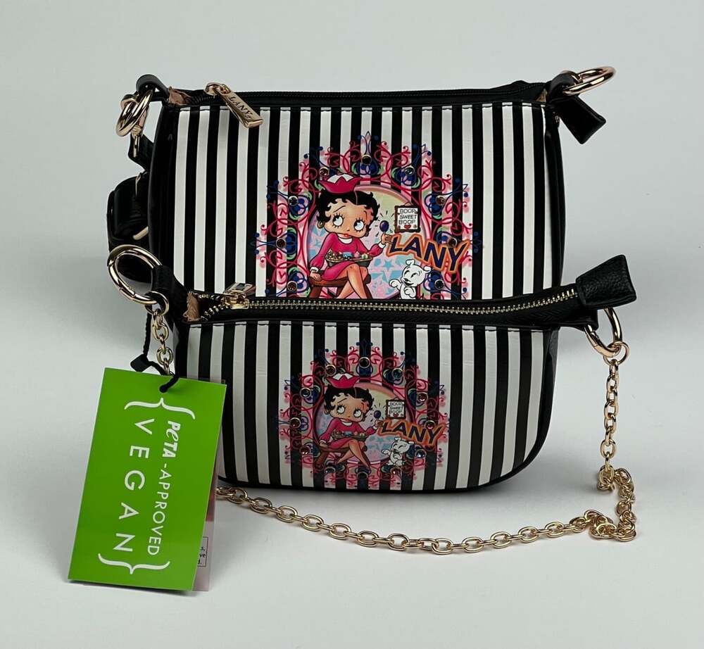 NEW! Betty Boop Womens Lany Vegan Crossbody with Chain Shoulder Bag - Picture 1 of 5
